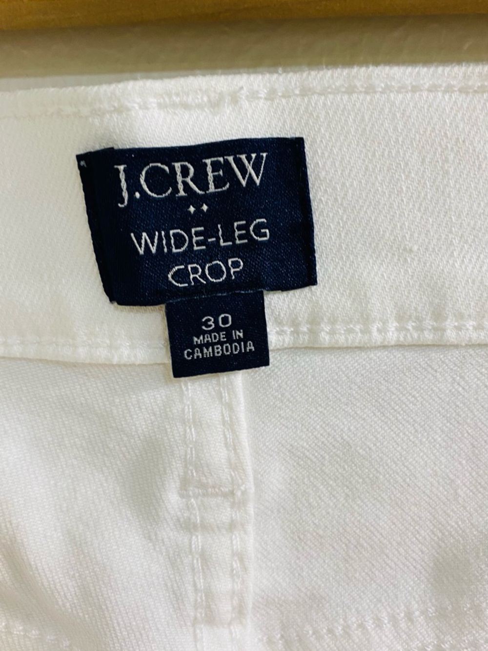 J. Crew White Wide-Leg Crop Raw Hem Jeans Size 30 - Picture 4 of 7